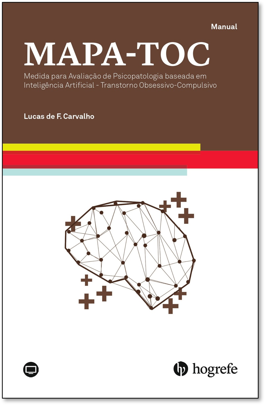 Cover of the MAPA-OCD manual by Lucas de F. Carvalho, published by Hogrefe, with illustration of a brain in a neural network